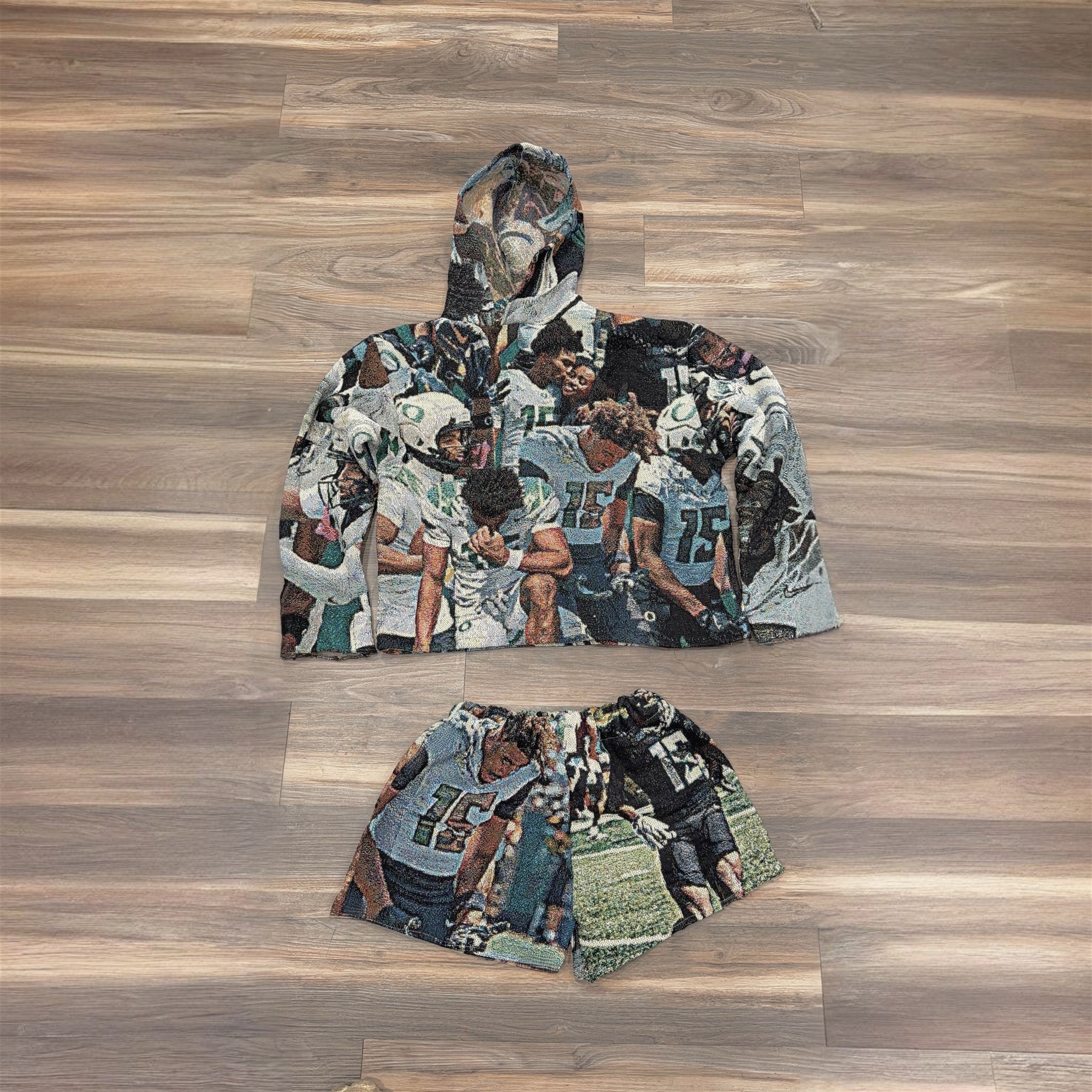 Tapestry Hoodie & Shorts set